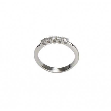 Ring 5 Diamonds ct. 0,25 & White Gold 18kt ref. AN396B