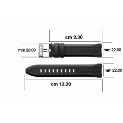 HAMILTON cinturino gomma H691.825.100 H691825100 H825150 Khaki Navy Scuba 43mm 