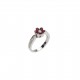 Flower Ring rubies & Diamonds ct. 0,33 & White Gold 18kt ref. AN405R