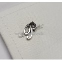 Obsigno cufflinks initial silver 925 & onyx  - letter P