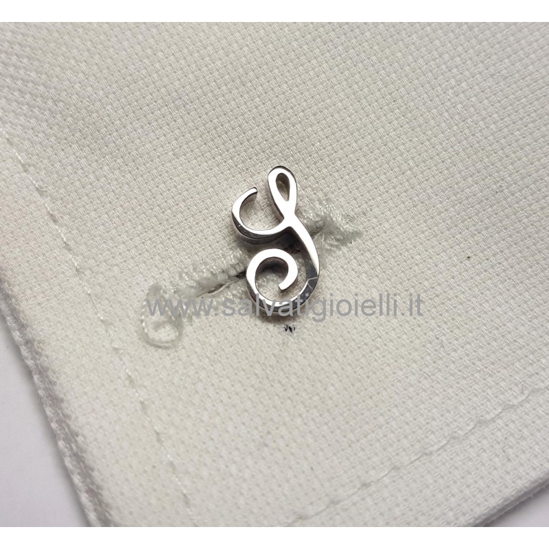 Obsigno cufflinks initial silver 925 & onyx - letter S