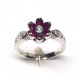 Flower Ring sapphires & Diamonds ct. 0,33 & White Gold 18kt ref. AN405Z
